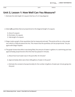 Unit 3, Lesson 1: How Well Can You Measure?