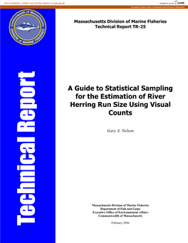 A Guide to Statistical Sampling for the Estimation of River Herring Run Size Using Visual Counts