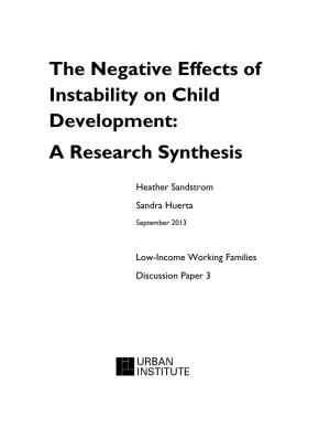 The Negative Effects of Instability on Child Development