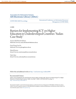 Barriers for Implementing ICT on Higher Education In