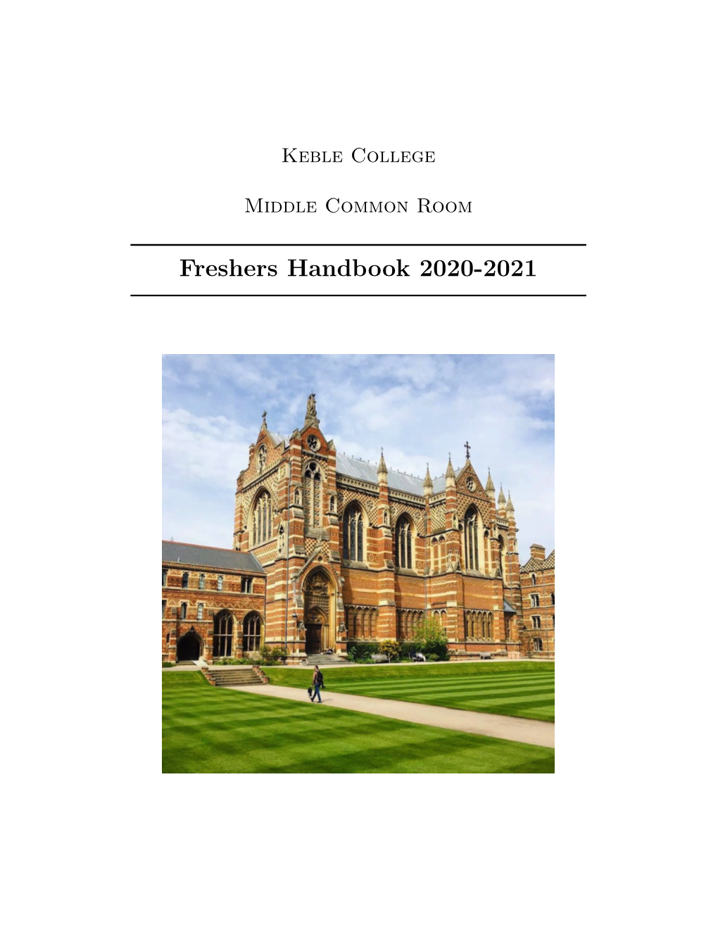 Freshers Handbook 2020-2021 Table of Contents
