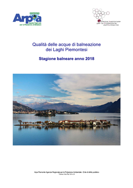 Qualità Acque Balneazione Laghi Piemontesi 2018