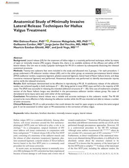 Anatomical Study of Minimally Invasive Lateral Release