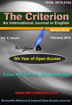 Criterion an International Journal in English ISSN 0976-8165