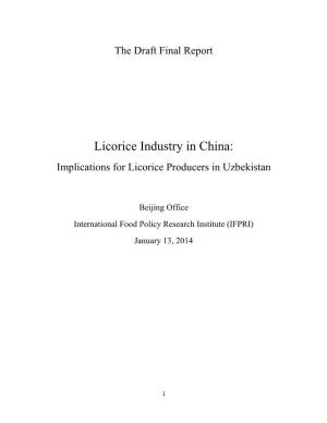 Licorice Industry in China: Implications for Licorice Producers in Uzbekistan