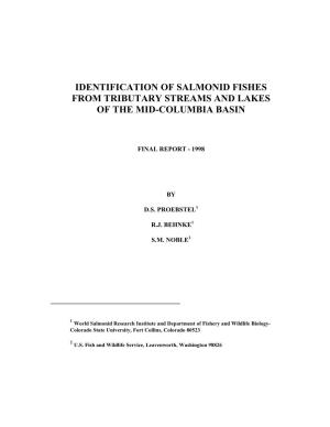 Identification of Salmonid Fishes from Tributary Streams and Lakes of the Mid-Columbia Basin