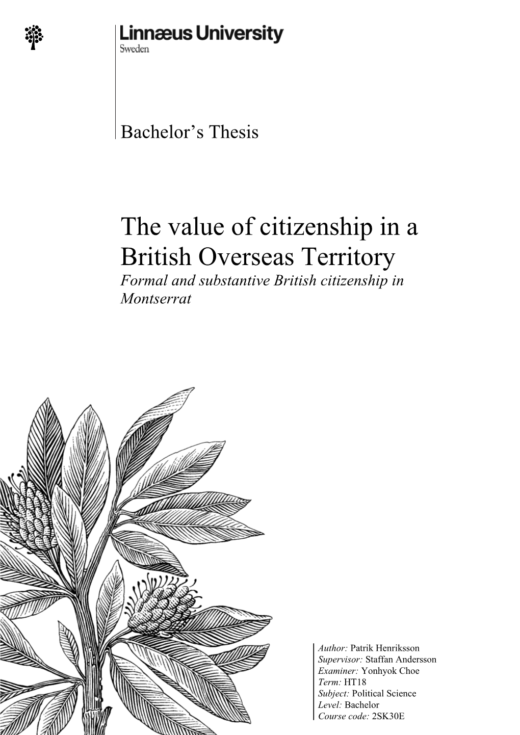 The Value of Citizenship in a British Overseas Territory