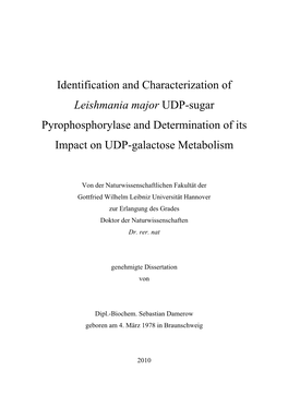 Identification and Characterization of Leishmania Major UDP-Sugar Pyrophosphorylase and Determination of Its Impact on UDP-Galactose Metabolism