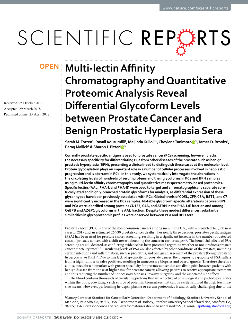 Multi-Lectin Affinity Chromatography and Quantitative Proteomic