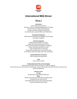 International BBQ Dinner