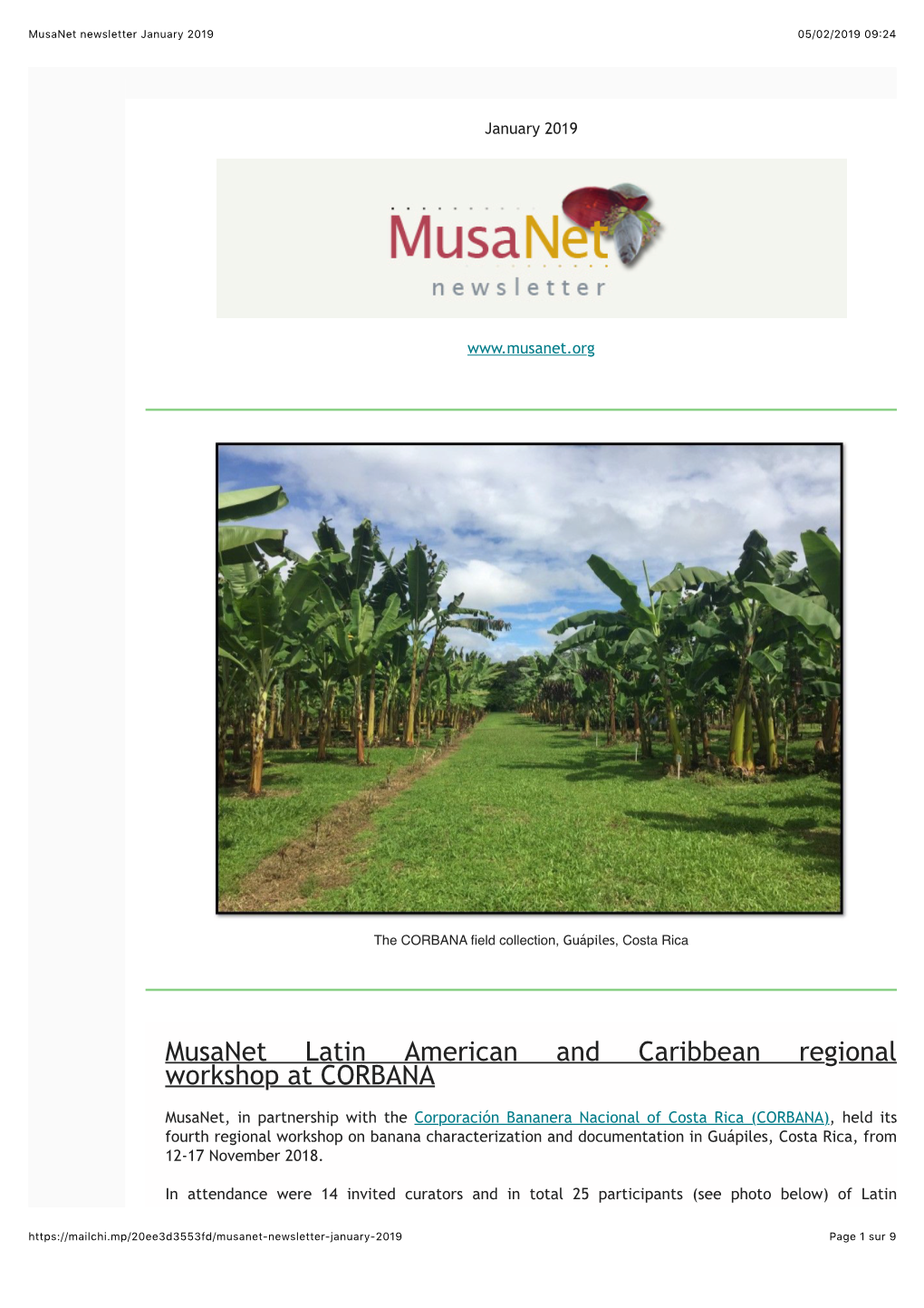 Musanet Newsletter January 2019 05/02/2019 09�24