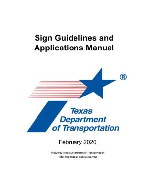 Sign Guidelines and Applications Manual