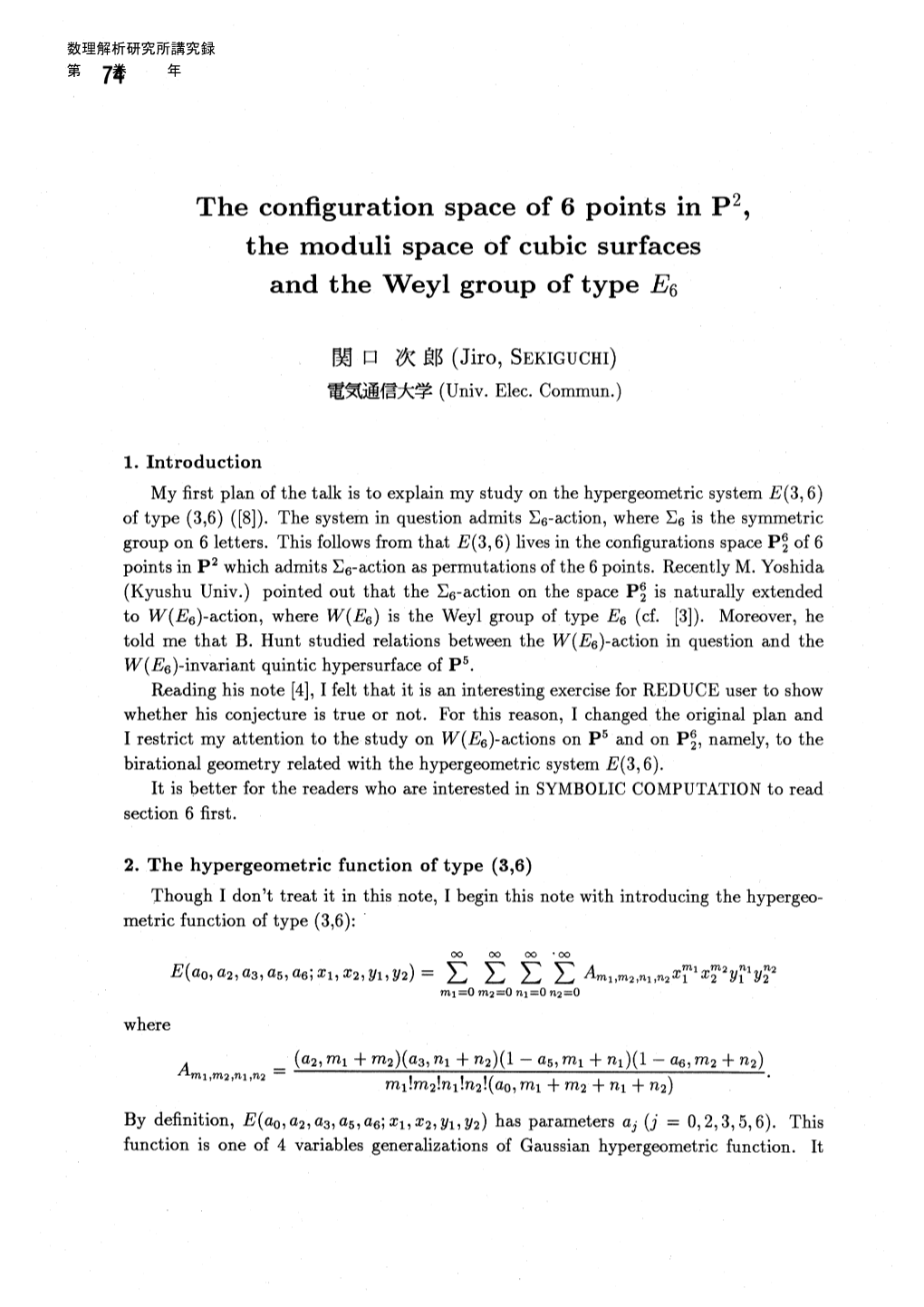 74 the Configurationspace of 6 Pointsin $P^{2}$