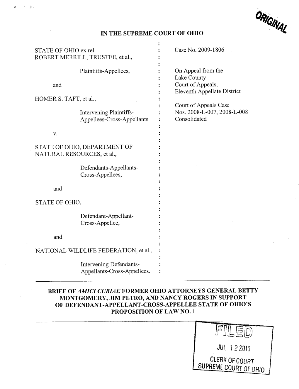 Plaintiffs-Appellees, and HOMER S. TAFT, Et