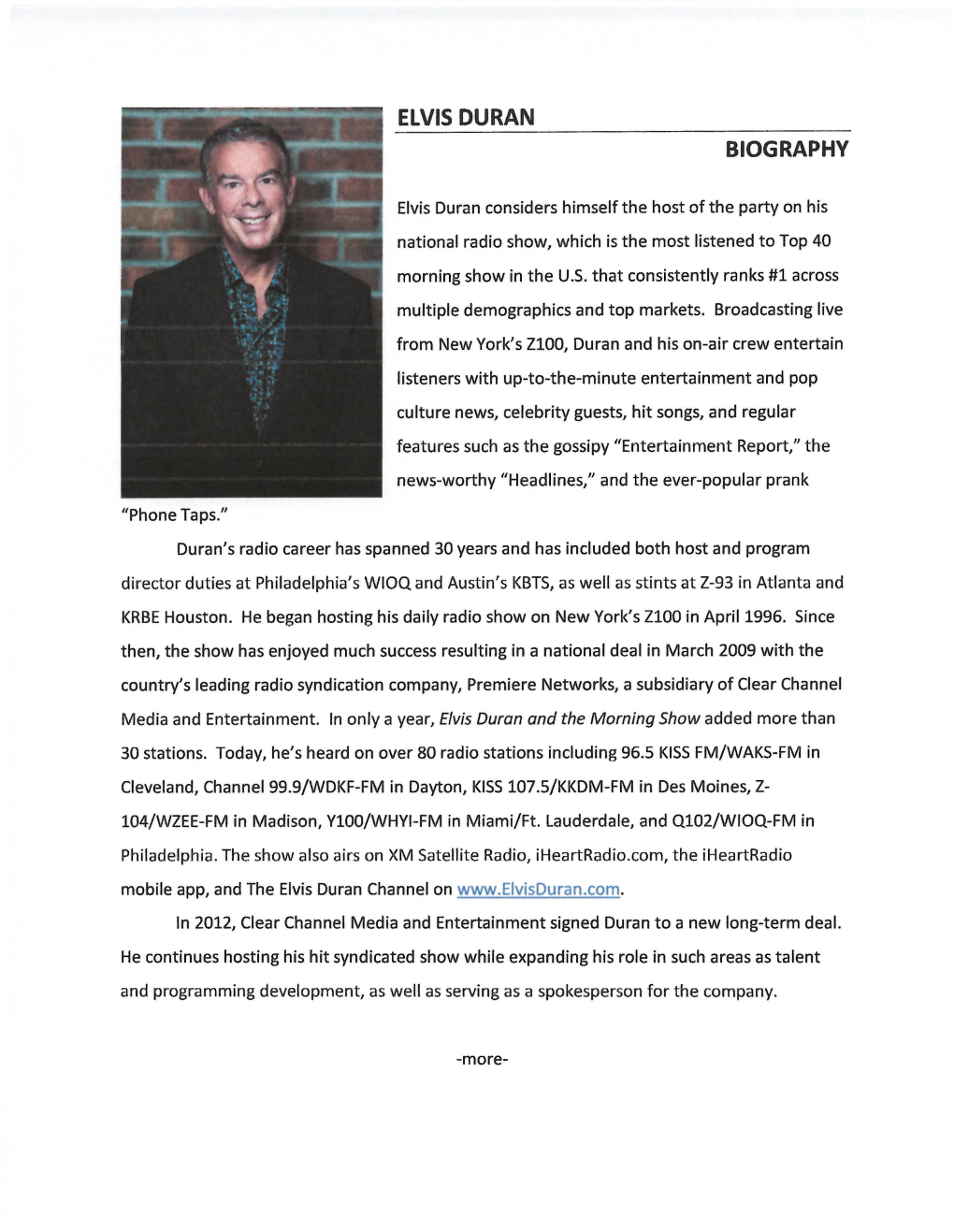 Elvis Duran Biography