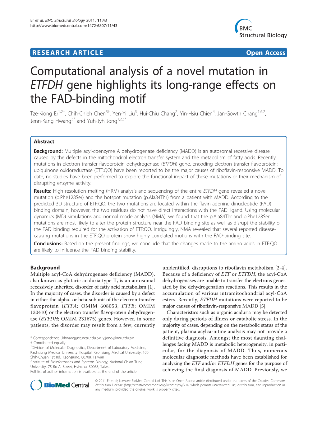 Computational Analysis of a Novel Mutation in ETFDH Gene Highlights