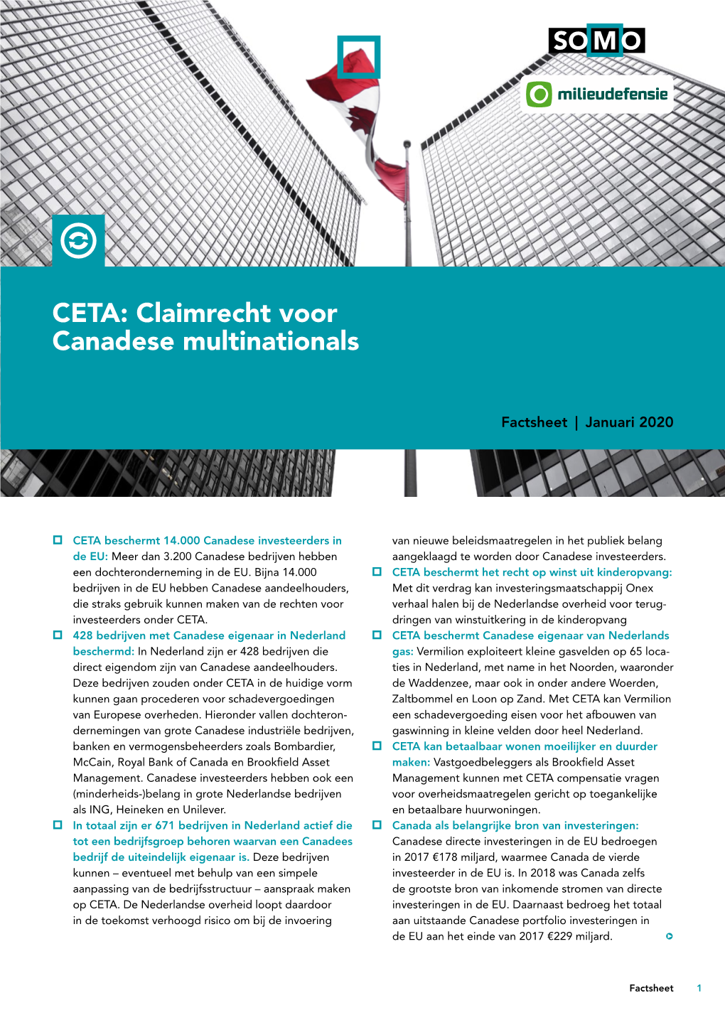 CETA: Claimrecht Voor Canadese Multinationals