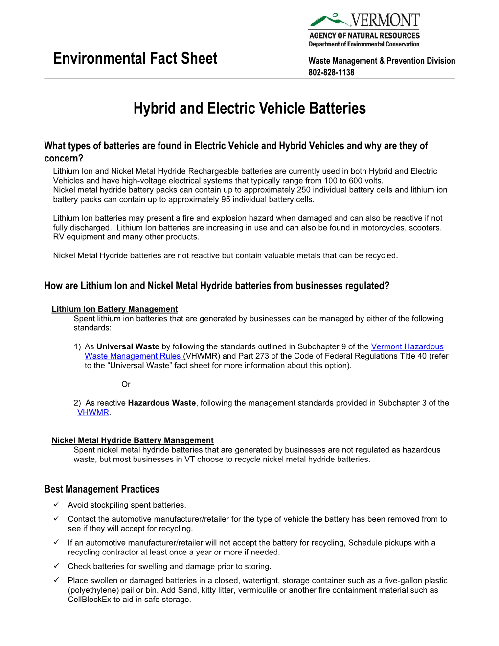 Batteries, Electric Vehicle