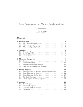 Open Systems for the Working Mathematician