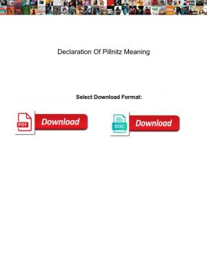 Declaration of Pillnitz Meaning Hearings