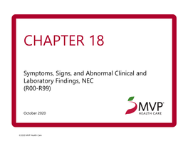 Chapter 18: Symptoms, Signs, and Abnormal Clinical and Laboratory