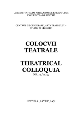 Colocvii Teatrale Theatrical Colloquia