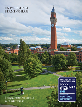 Postgraduate Prospectus 2016 Admissions Postgraduate