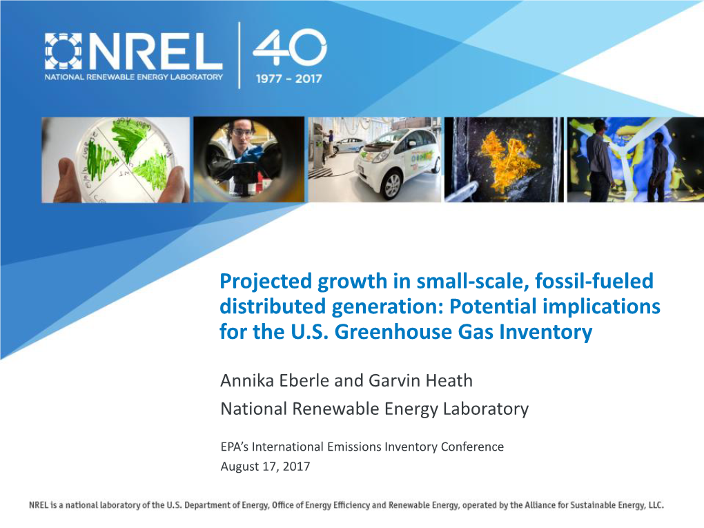 Projected Growth in Small-Scale, Fossil-Fueled Distributed Generation: Potential Implications for the U.S. Greenhouse Gas Inventory