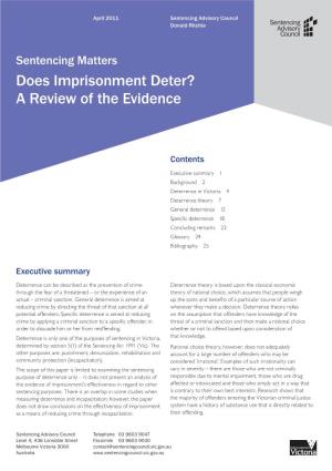 Does Imprisonment Deter? a Review of the Evidence