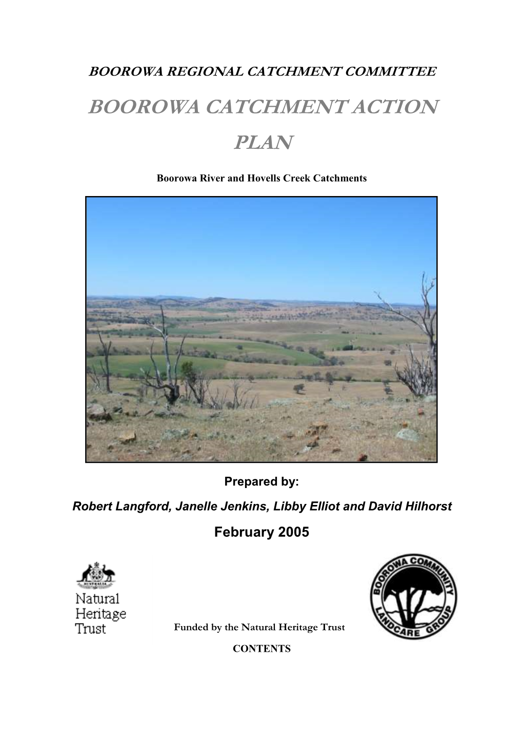 Boorowa Catchment Action Plan