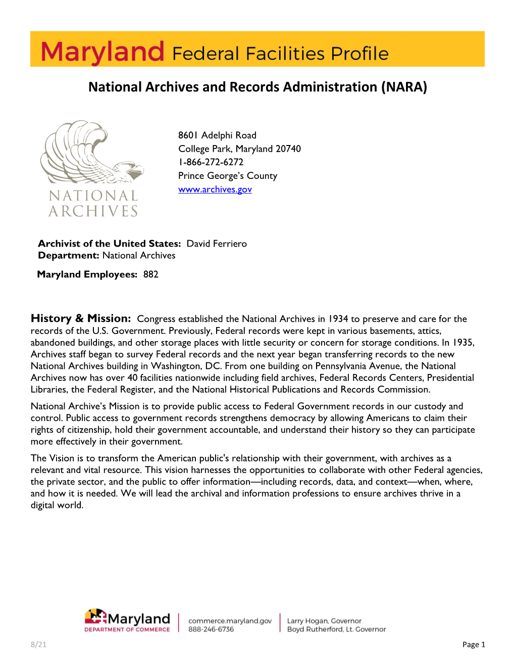 National Archives and Records Administration (NARA)