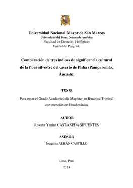 Universidad Nacional Mayor De San Marcos Universidad Del Perú