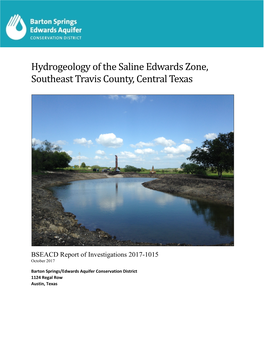 Hydrogeology of the Saline Edwards Zone, Southeast Travis County, Central Texas