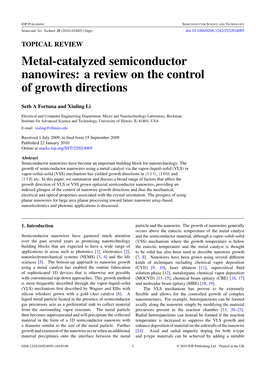Metal-Catalyzed Semiconductor Nanowires: a Review on the Control of Growth Directions