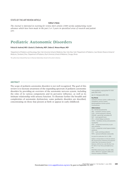 Pediatric Autonomic Disorders