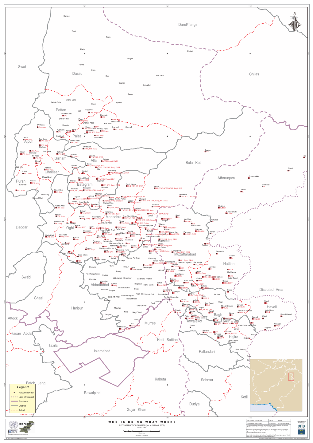 Dassu Chilas Swat Disputed Area Bala Kot Athmuqam Allai Palas