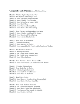 Gospel of Mark Outline.Pages