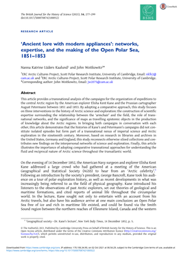 'Ancient Lore with Modern Appliances': Networks, Expertise, and the Making