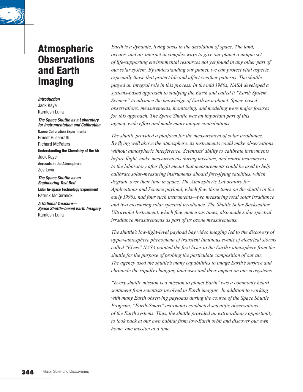 Atmospheric Observations and Earth Imaging