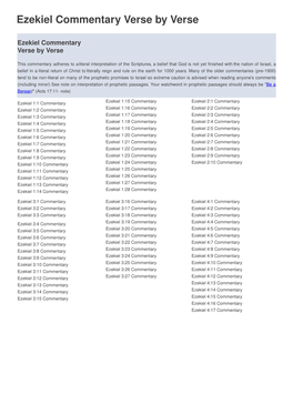 Ezekiel Commentary Verse by Verse