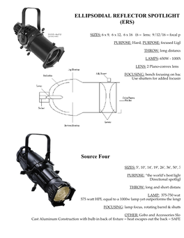 ELLIPSODIAL REFLECTOR SPOTLIGHT (ERS) Source Four