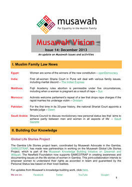 Musawah Vision Issue 14: December 2013
