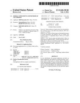 (12) United States Patent (10) Patent No.: US 9.248,158 B2 Brown Et Al