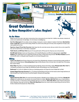 Great Outdoors in New Hampshire’S Lakes Region!