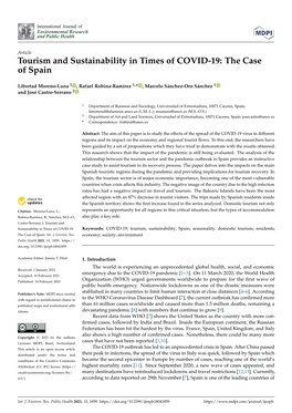 Tourism and Sustainability in Times of COVID-19: the Case of Spain