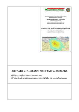 GRANDI DIGHE EMILIA-ROMAGNA A) Elenco Dighe (Tabella N