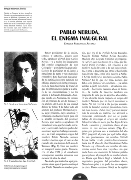 Pablo Neruda, El Enigma Inaugural Enrique Robertson Álvarez