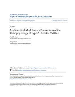 Mathematical Modeling and Simulations of the Pathophysiology of Type-2 Diabetes Mellitus Frank K