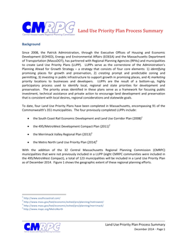 Land Use Priority Plan Process Summary