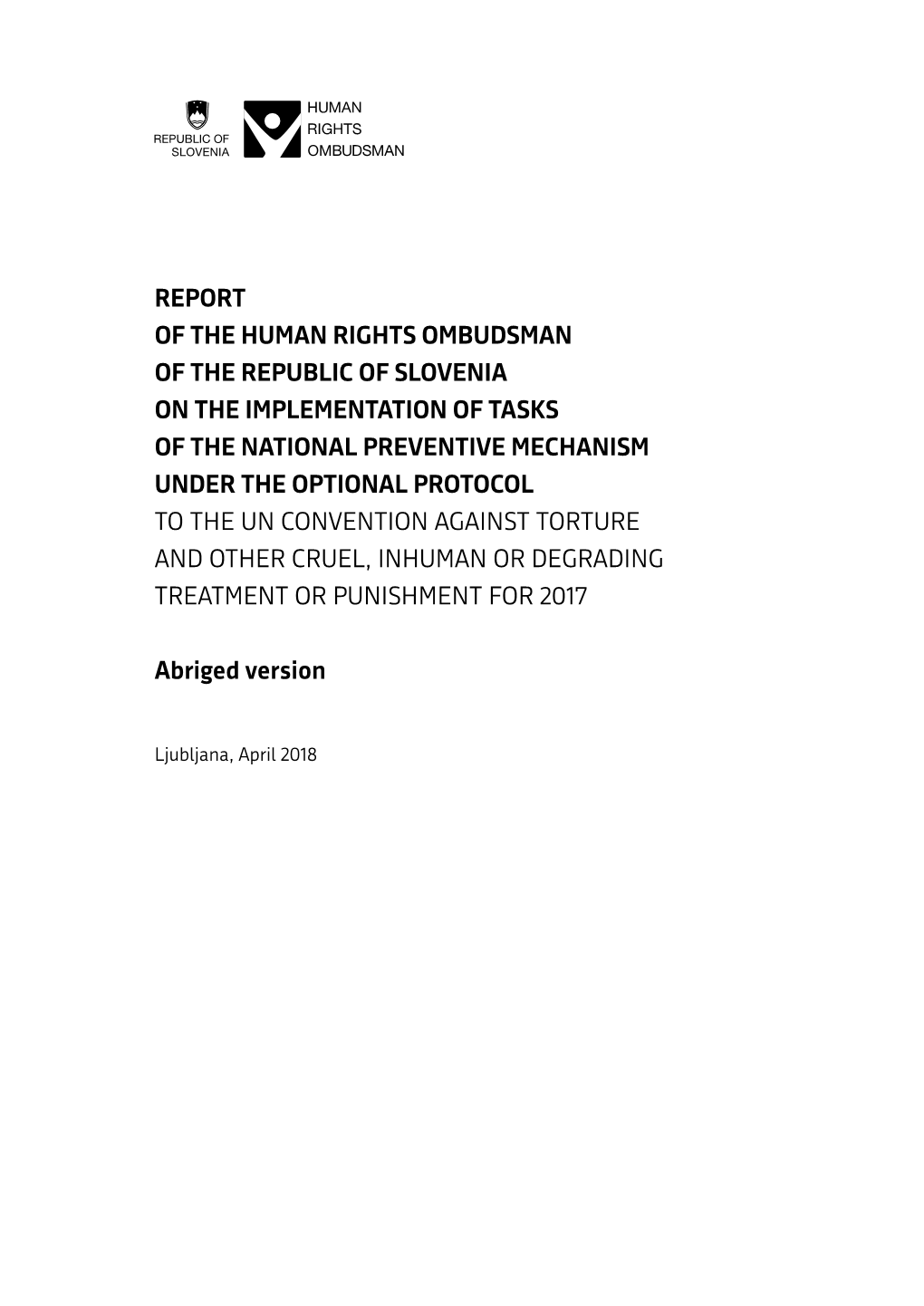 Report of the Human Rights Ombudsman of the Republic